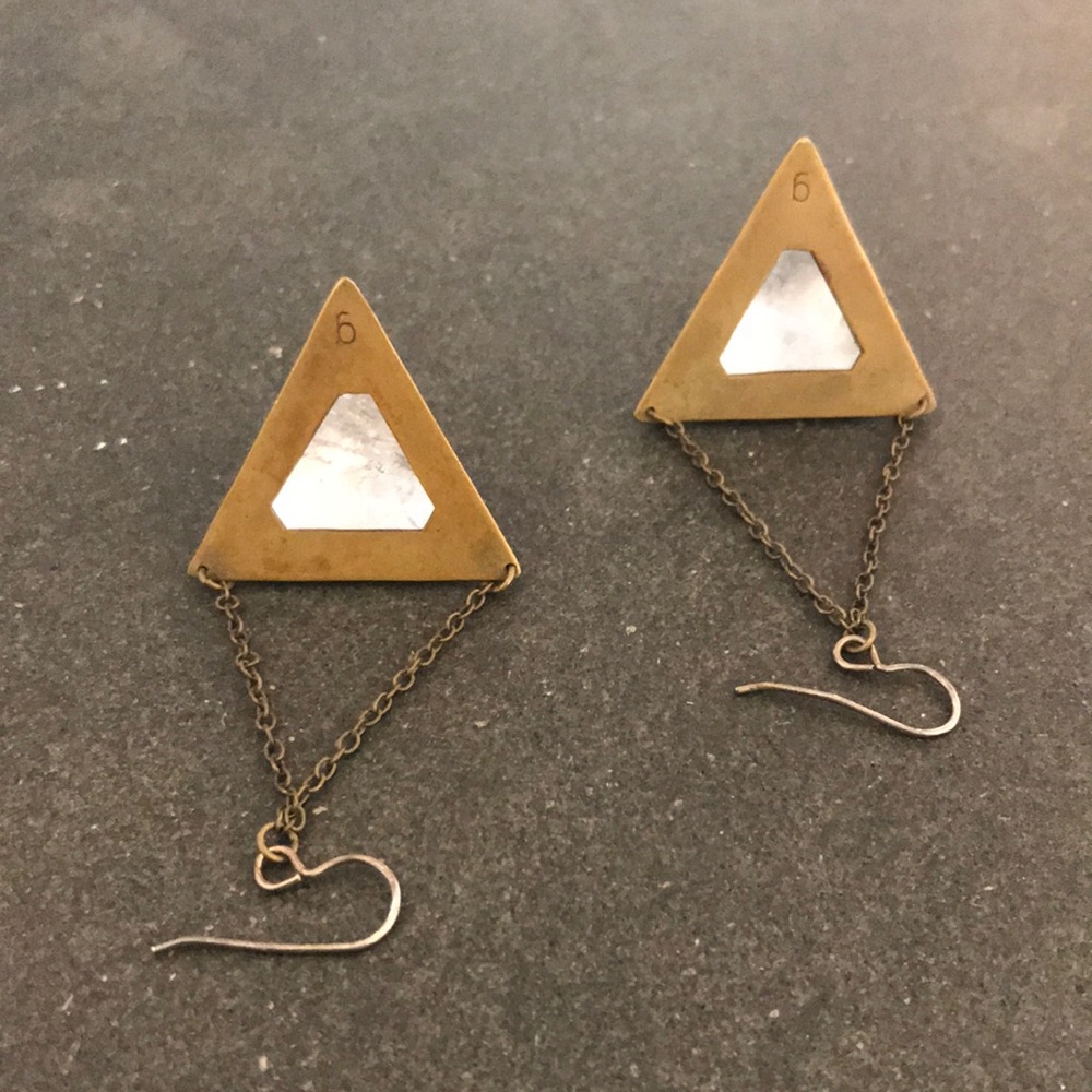 Quartz Pyramid Earrings - Picture 4 of 6